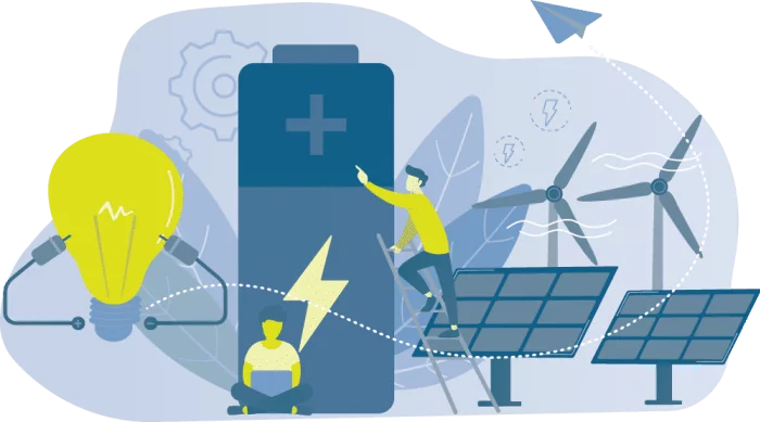 Grafische voorstelling van een batterij